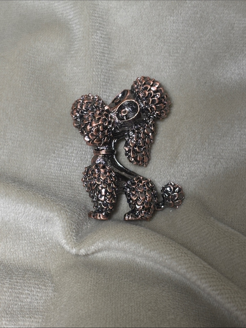 Rose Gold Poodle Pendant Brooch